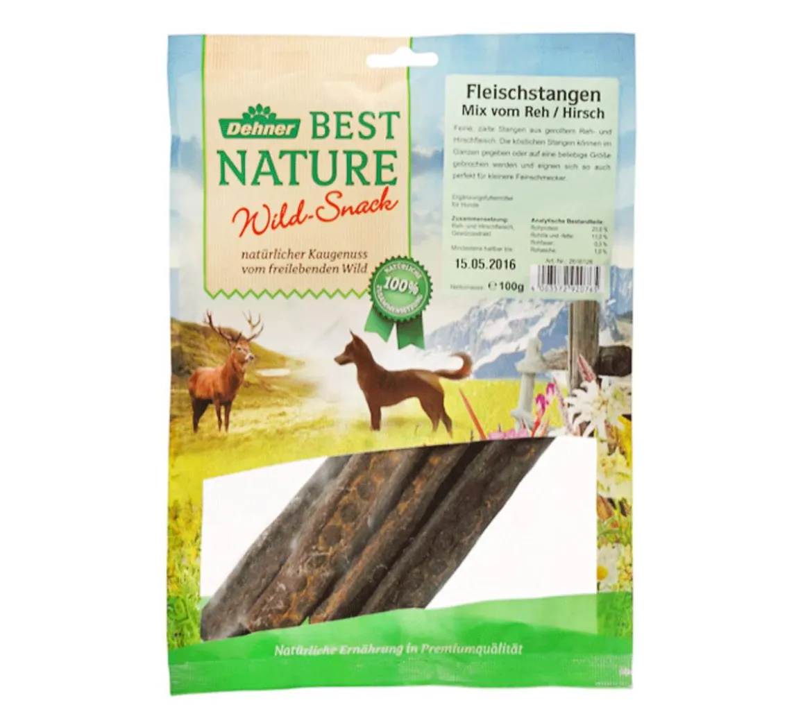 Dehner Best Nature Hundesnack Wildfleischstangen, 100 g