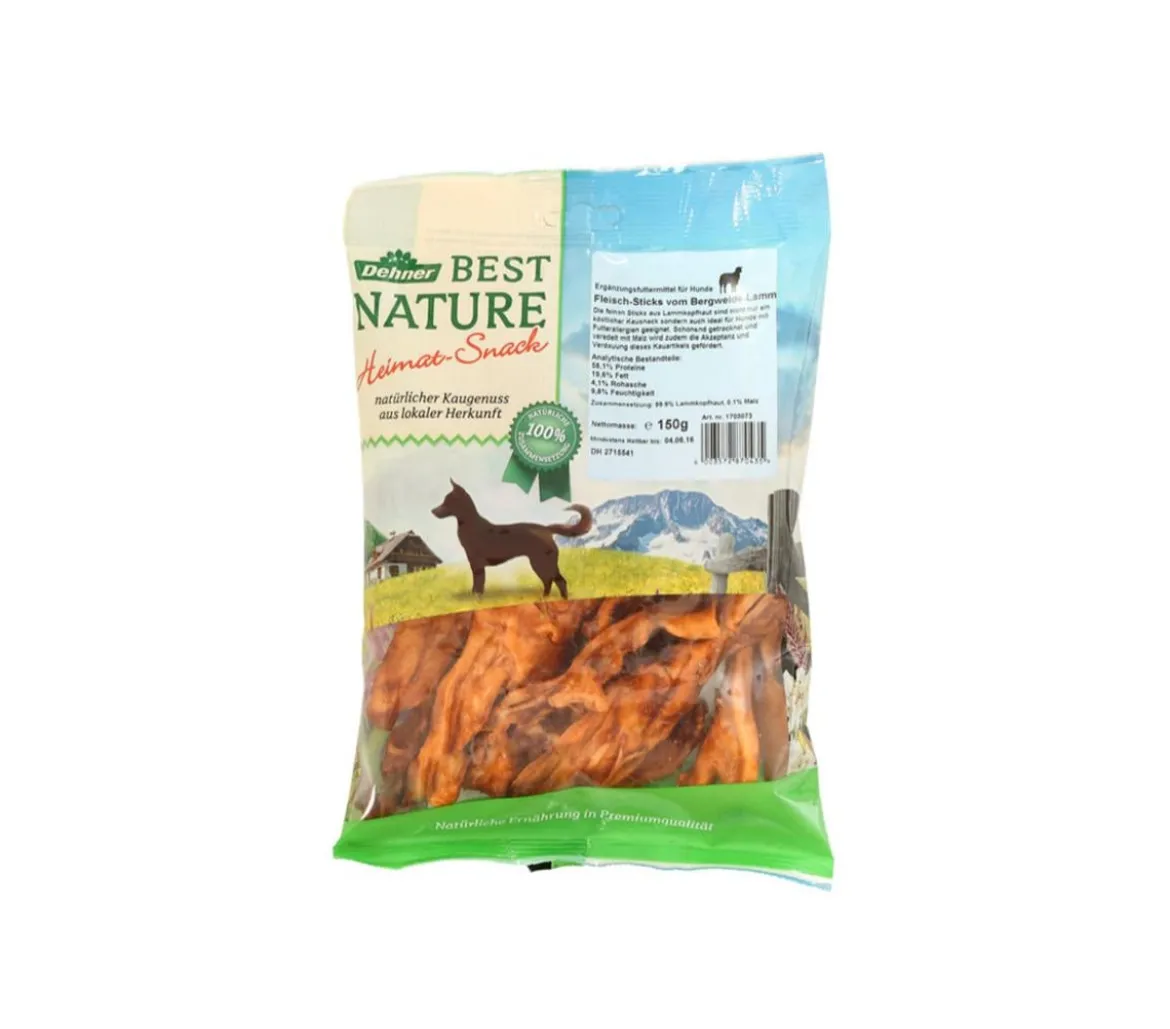 Dehner Best Nature Hundesnack Fleisch-Sticks vom Bergweide-Lamm, 150 g