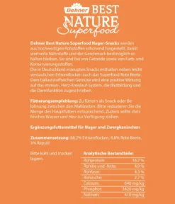 Dehner Best Nature Nagersnack Superfood Bärchen Rote Beete, 100 g