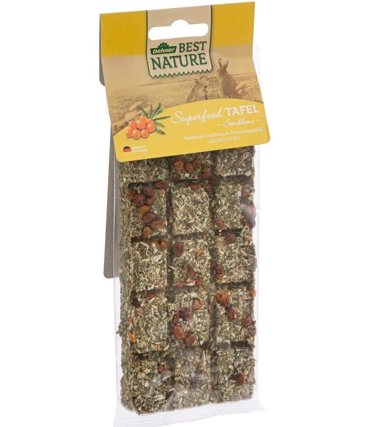 Dehner Best Nature Nagersnack Superfood Tafel Sanddorn, 125 g
