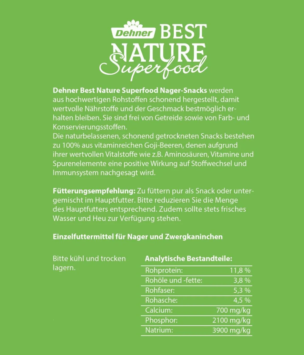 Dehner Best Nature Nagersnack Superfood Pure Goji-Beeren, 150 g