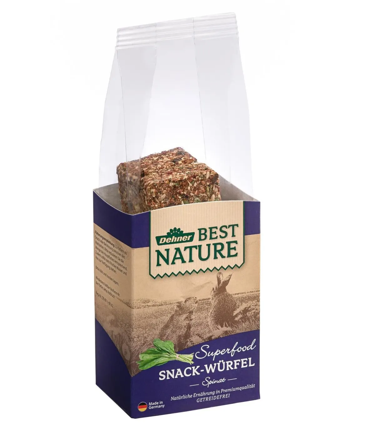Dehner Best Nature Nagersnack-Würfel Superfood Spinat