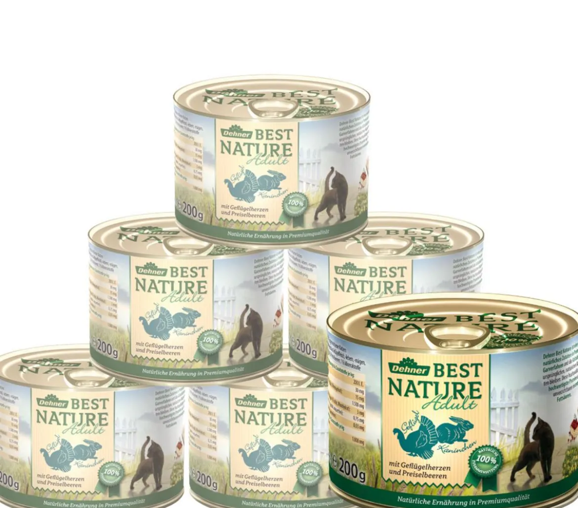 Dehner Best Nature Nassfutter für Katzen Adult, 6 x 200 g/400 g