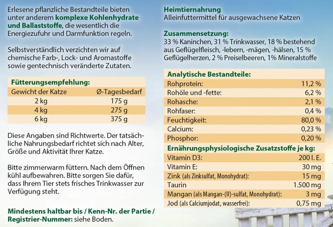 Dehner Best Nature Nassfutter für Katzen Adult, 6 x 200 g/400 g