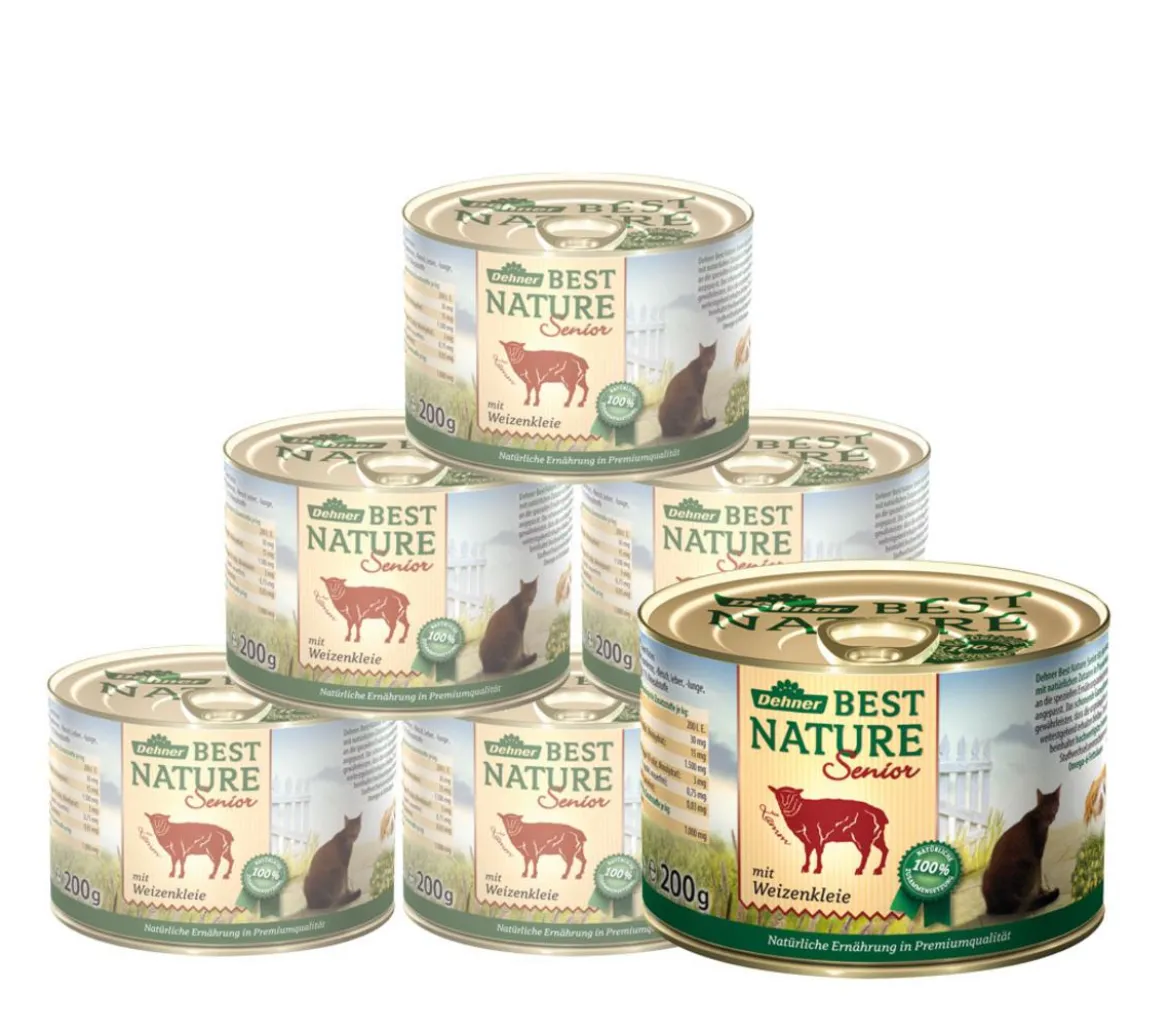 Dehner Best Nature Nassfutter für Katzen Senior, 6 x 200 g/400 g
