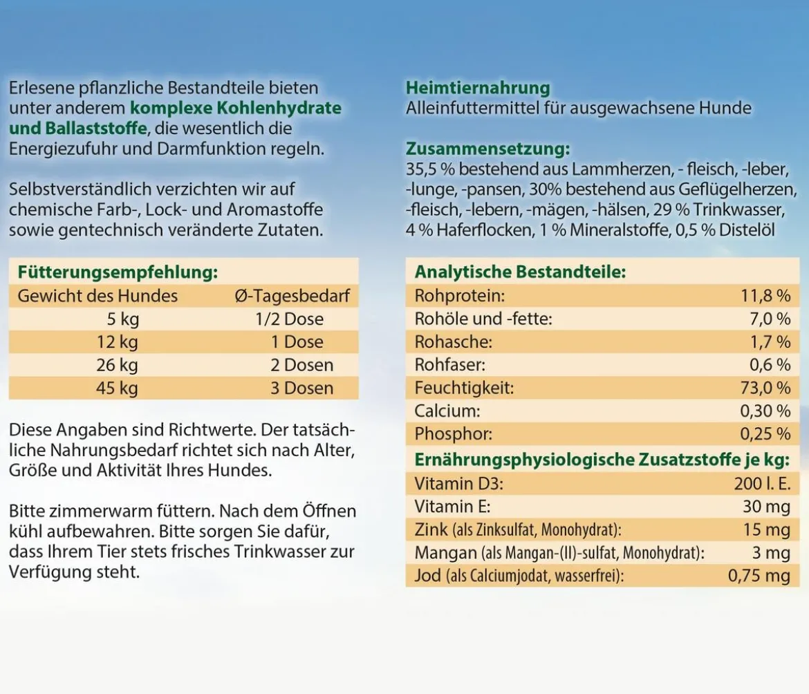 Dehner Best Nature Nassfutter für Hunde Senior, Geflügel & Lamm