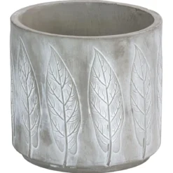 Dehner Beton-Übertopf Leaf, rund