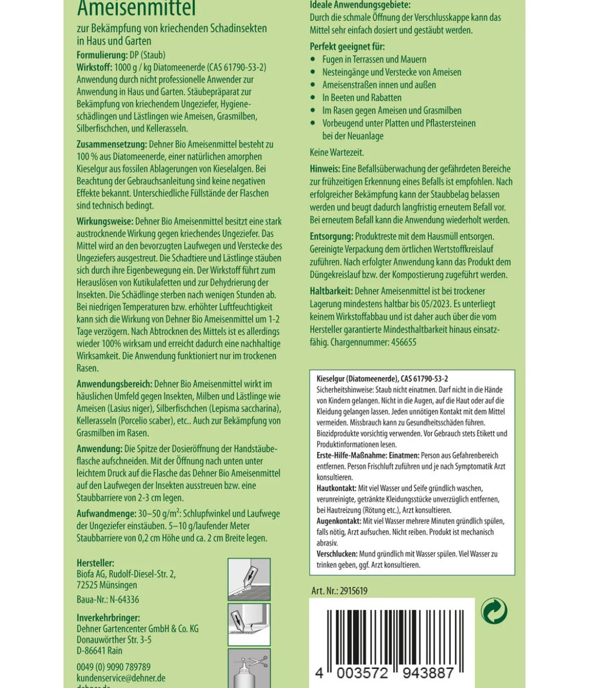Dehner Bio Ameisenmittel, 100 g