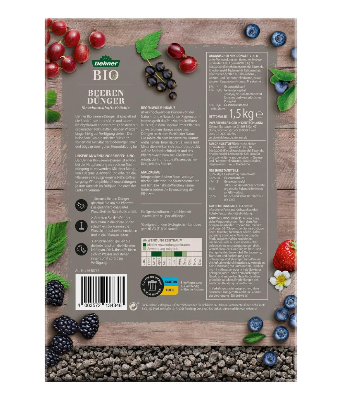 Dehner Bio Beerendünger, 1,5 kg