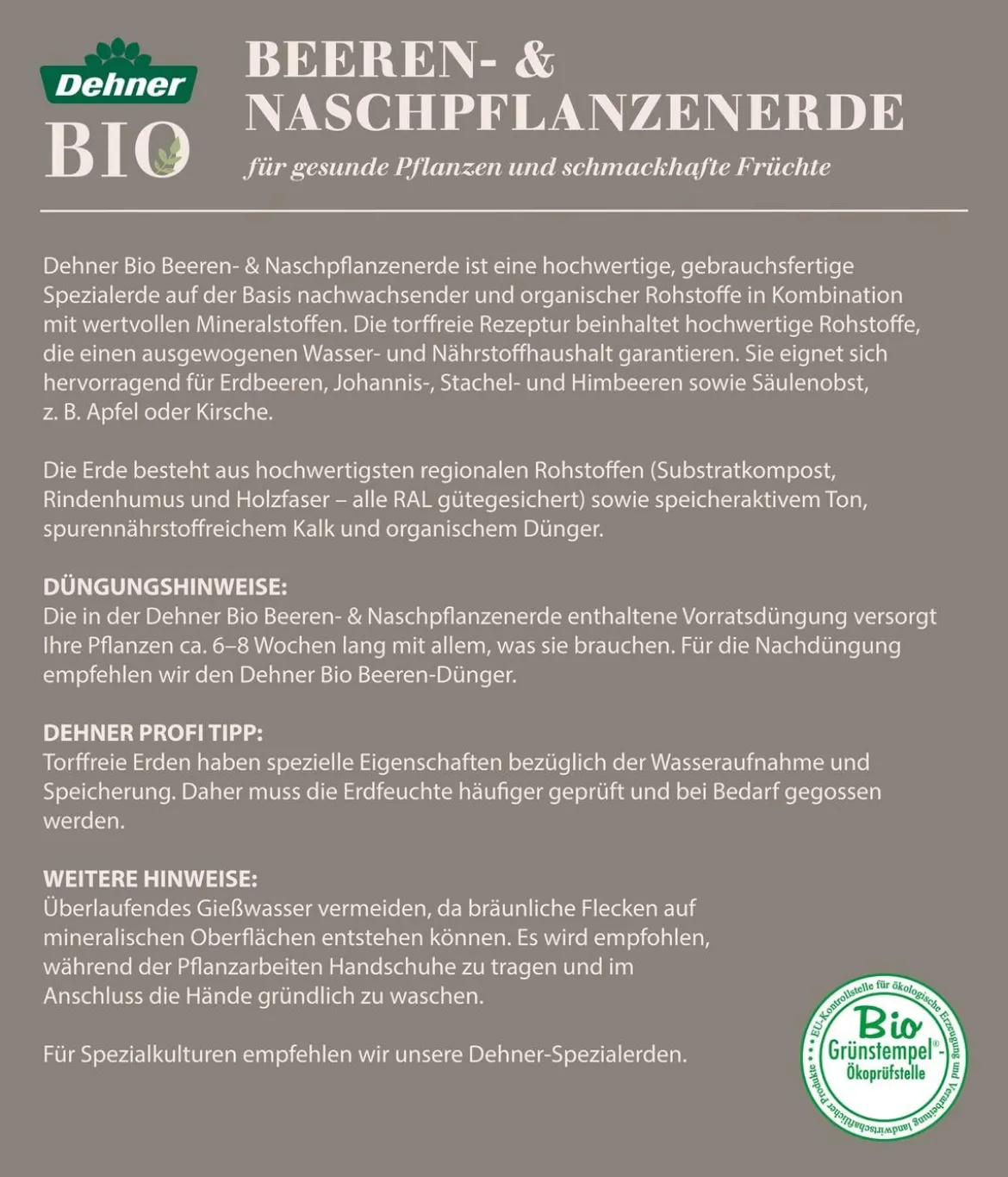 Dehner Bio Beeren- und Naschpflanzenerde, 20 l