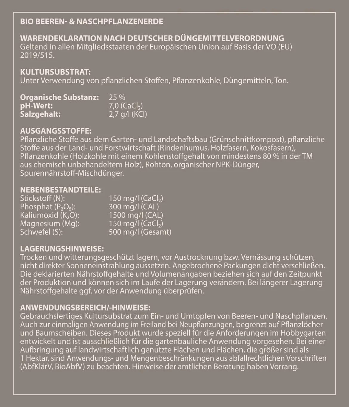Dehner Bio Beeren- und Naschpflanzenerde, 20 l