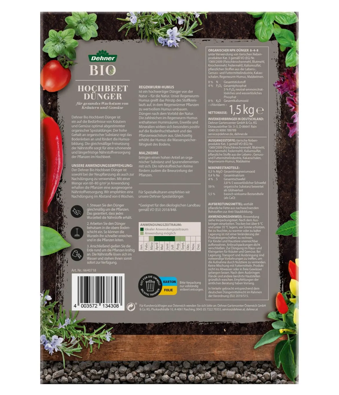 Dehner Bio Hochbeet-Dünger, 1,5 kg