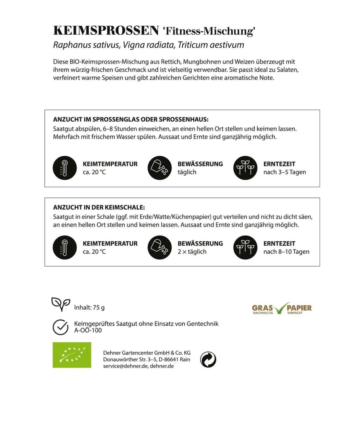 Dehner Bio-Keimsprossen 'Fitness-Mischung'