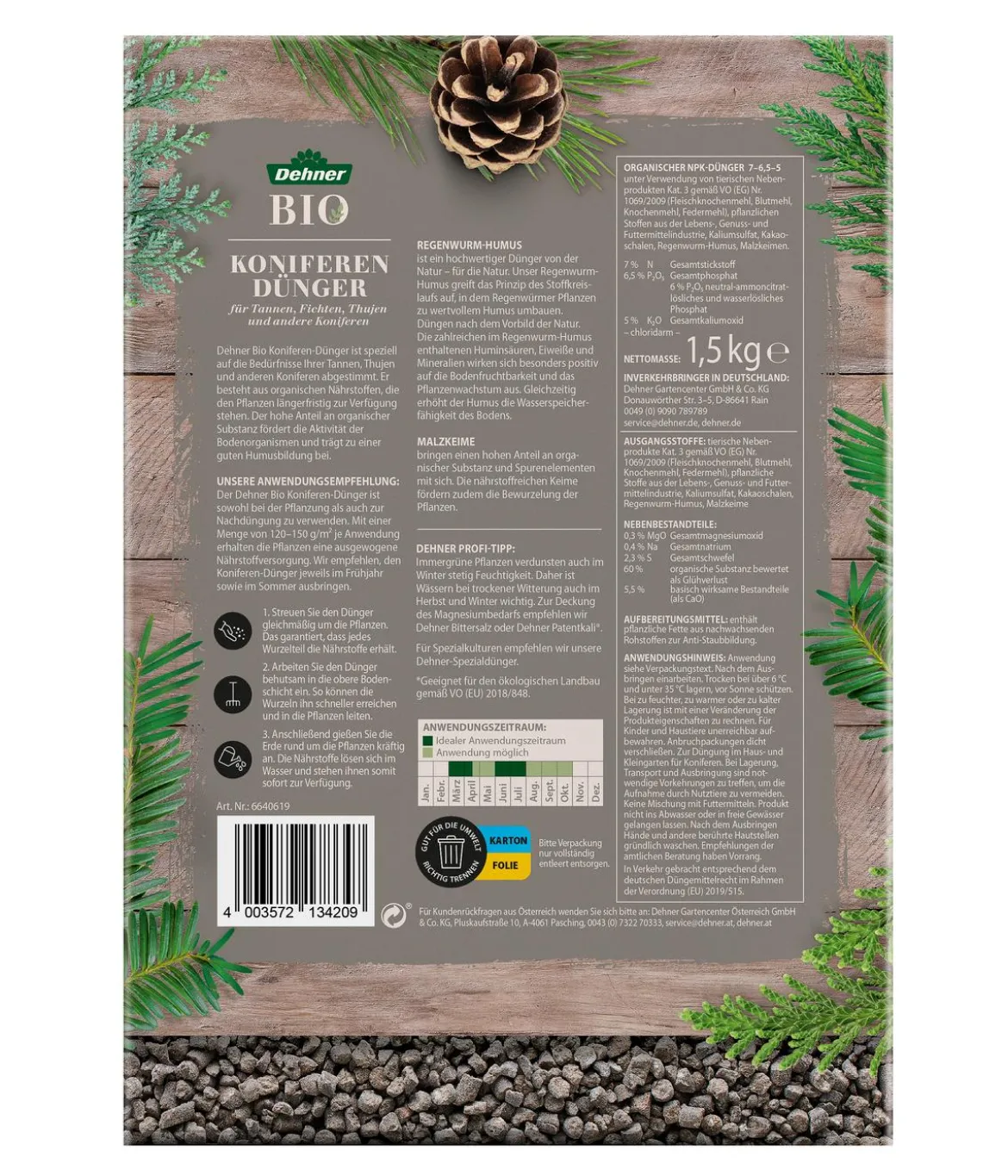 Dehner Bio Koniferen-Dünger, 1,5 kg