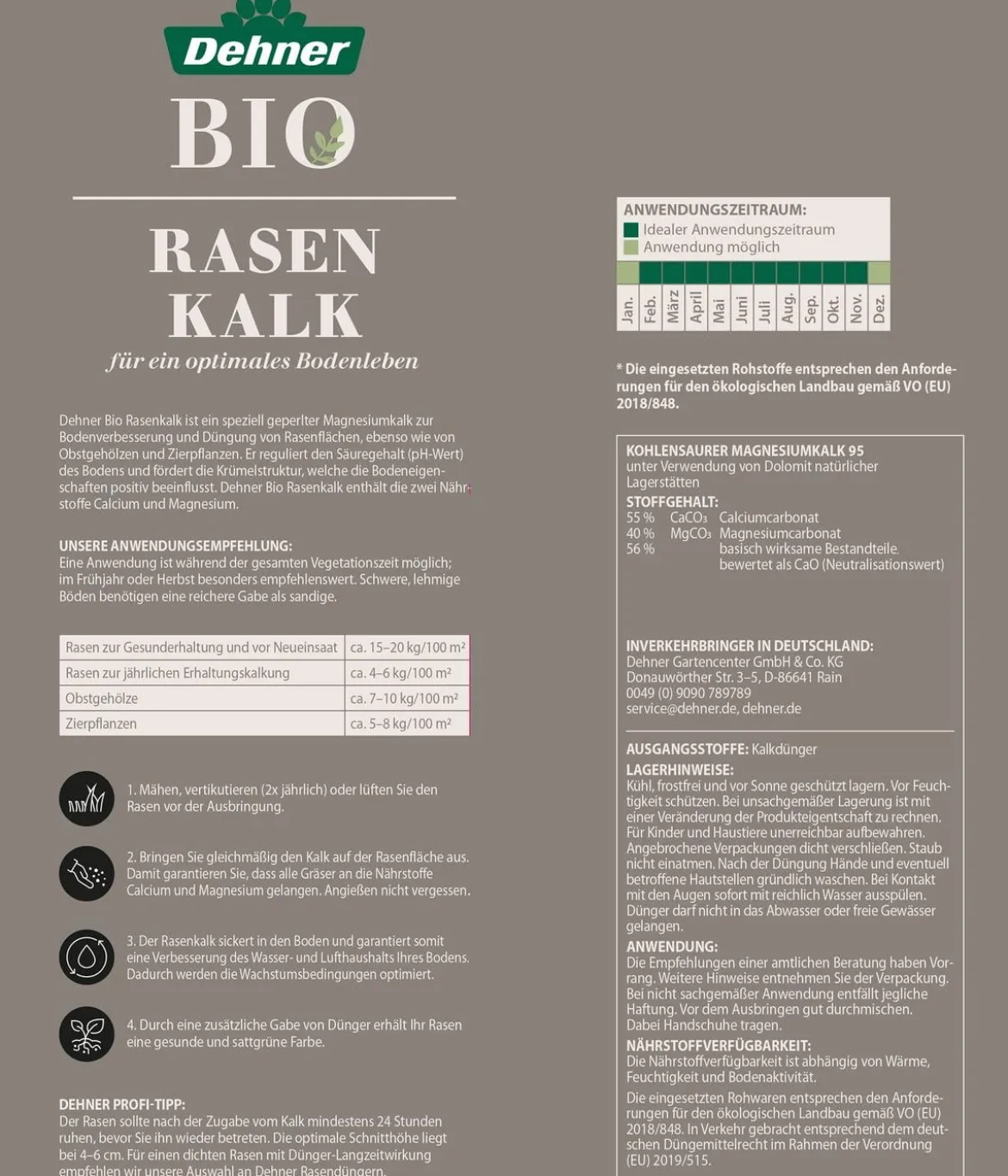 Dehner Bio Rasenkalk, 10 kg