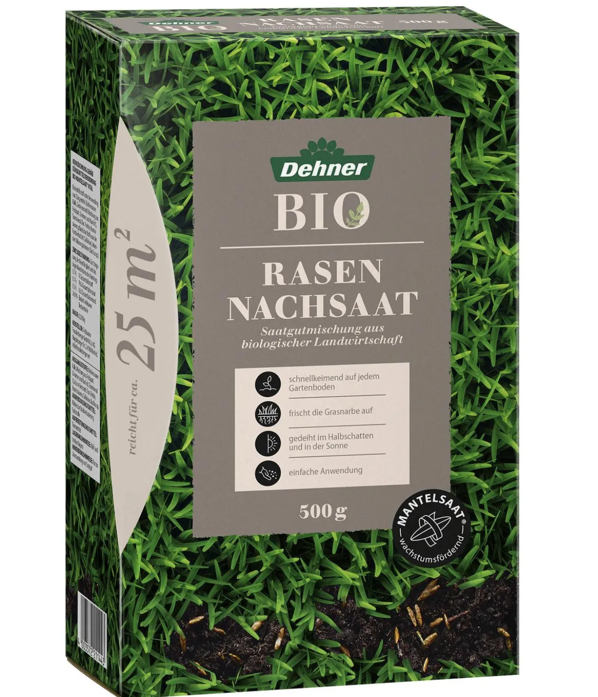 Dehner Bio Rasen-Nachsaat, 500 g