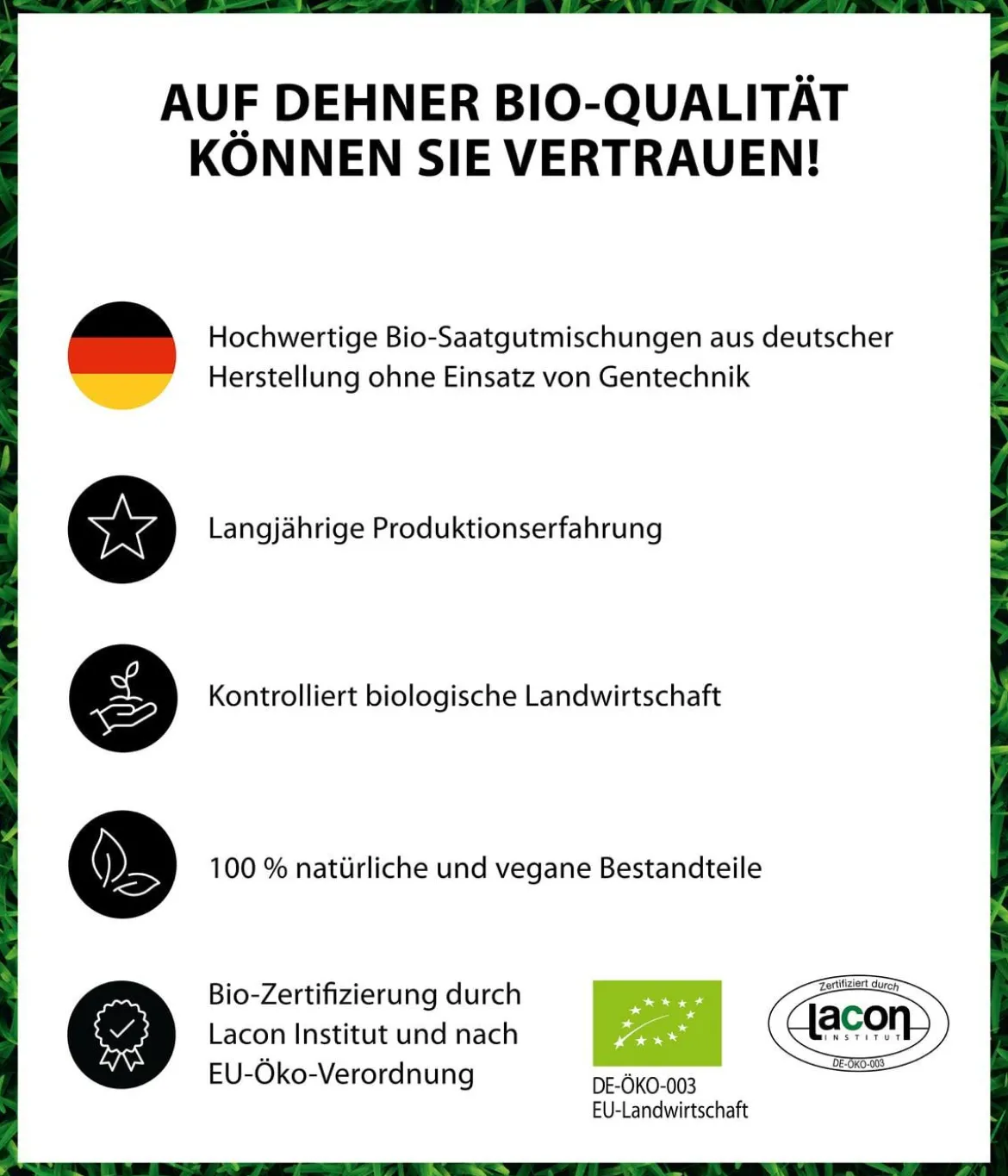 Dehner Bio Rasen-Nachsaat, 500 g