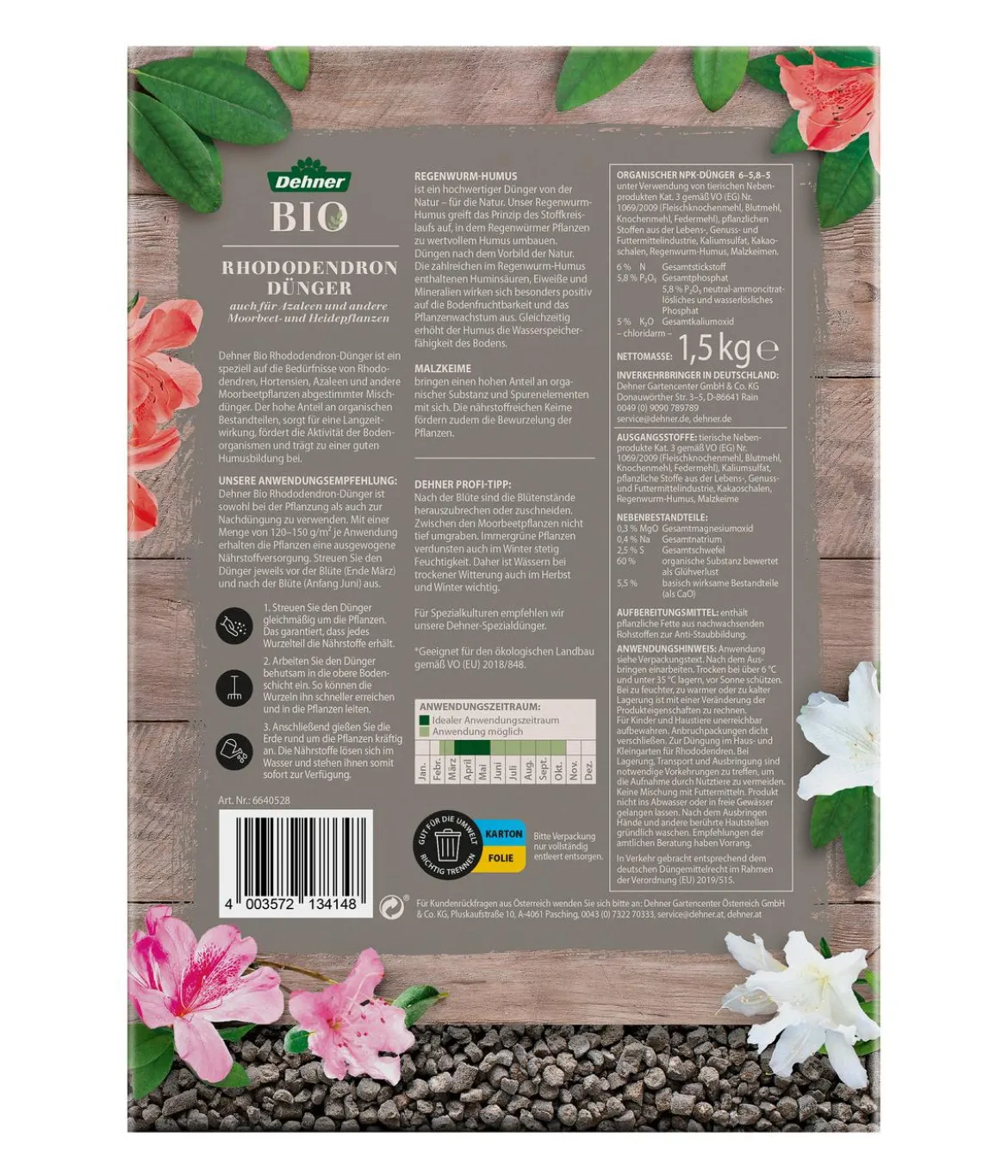 Dehner Bio Rhododendron-Dünger, 1,5 kg