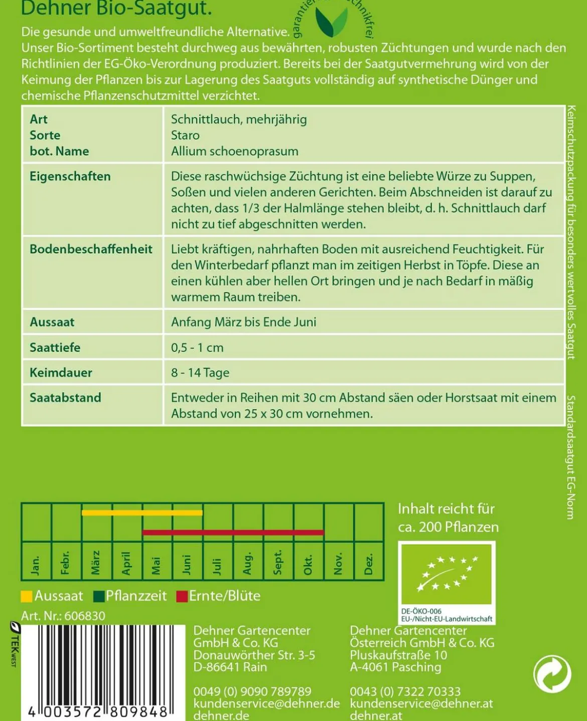 Dehner Bio-Samen Schnittlauch 'Staro'