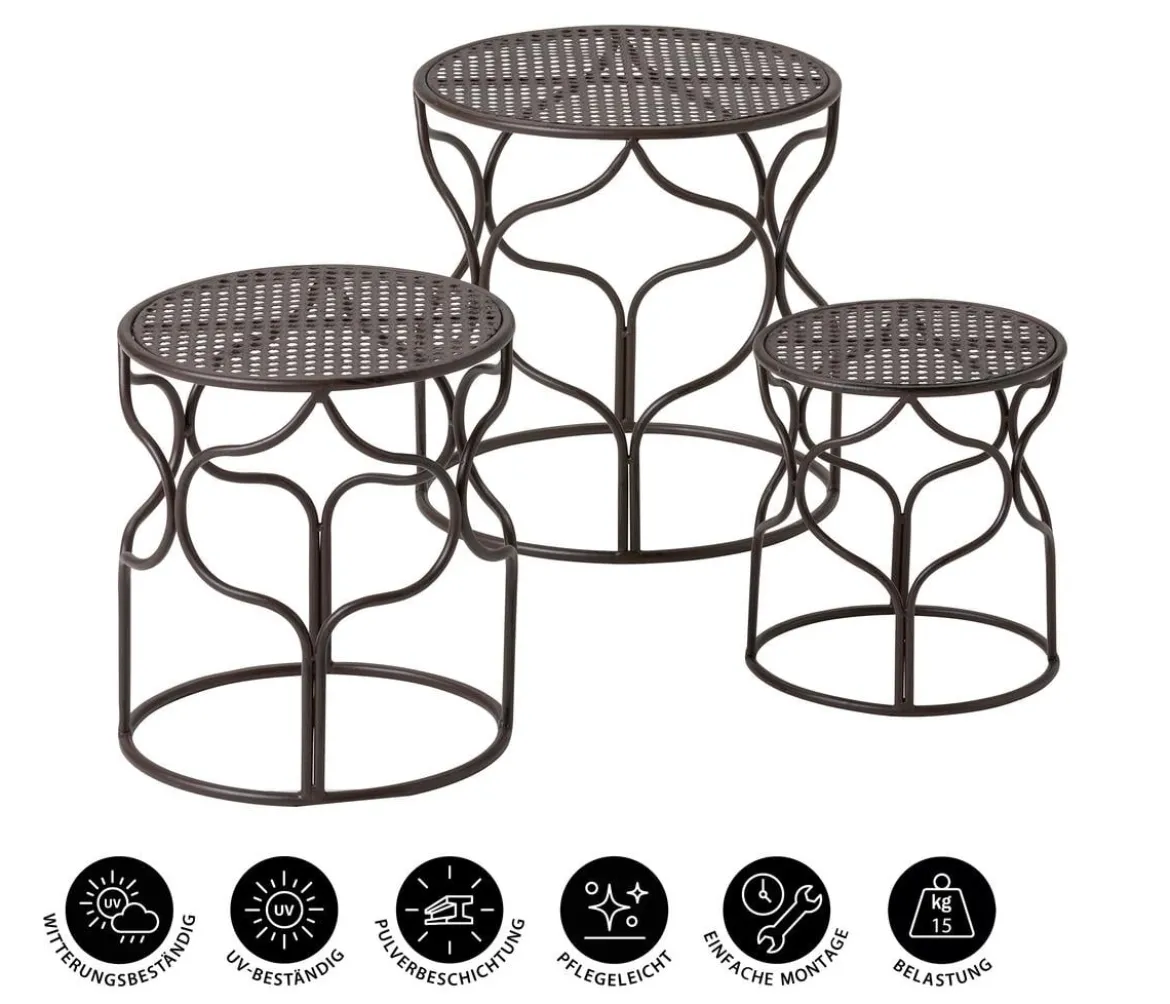 Dehner Blumenhocker-Set Giulia, breit, 3-teilig
