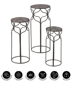 Dehner Blumenhocker-Set Giulia, schmal, 3-teilig