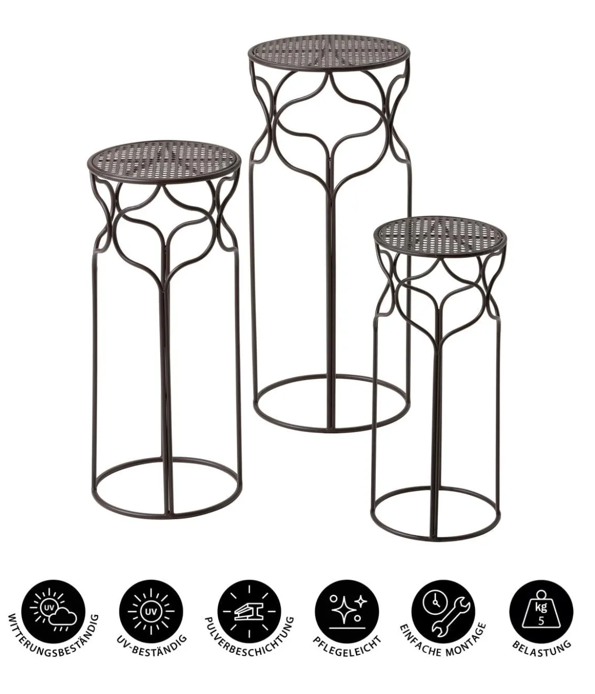 Dehner Blumenhocker-Set Giulia, schmal, 3-teilig
