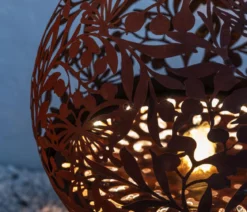 Dehner Cortenstahl-Gartenbrunnen Floral, ca. H66 cm