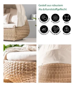 Dehner Daybed Tulum, ca. B179/H163/T220 cm