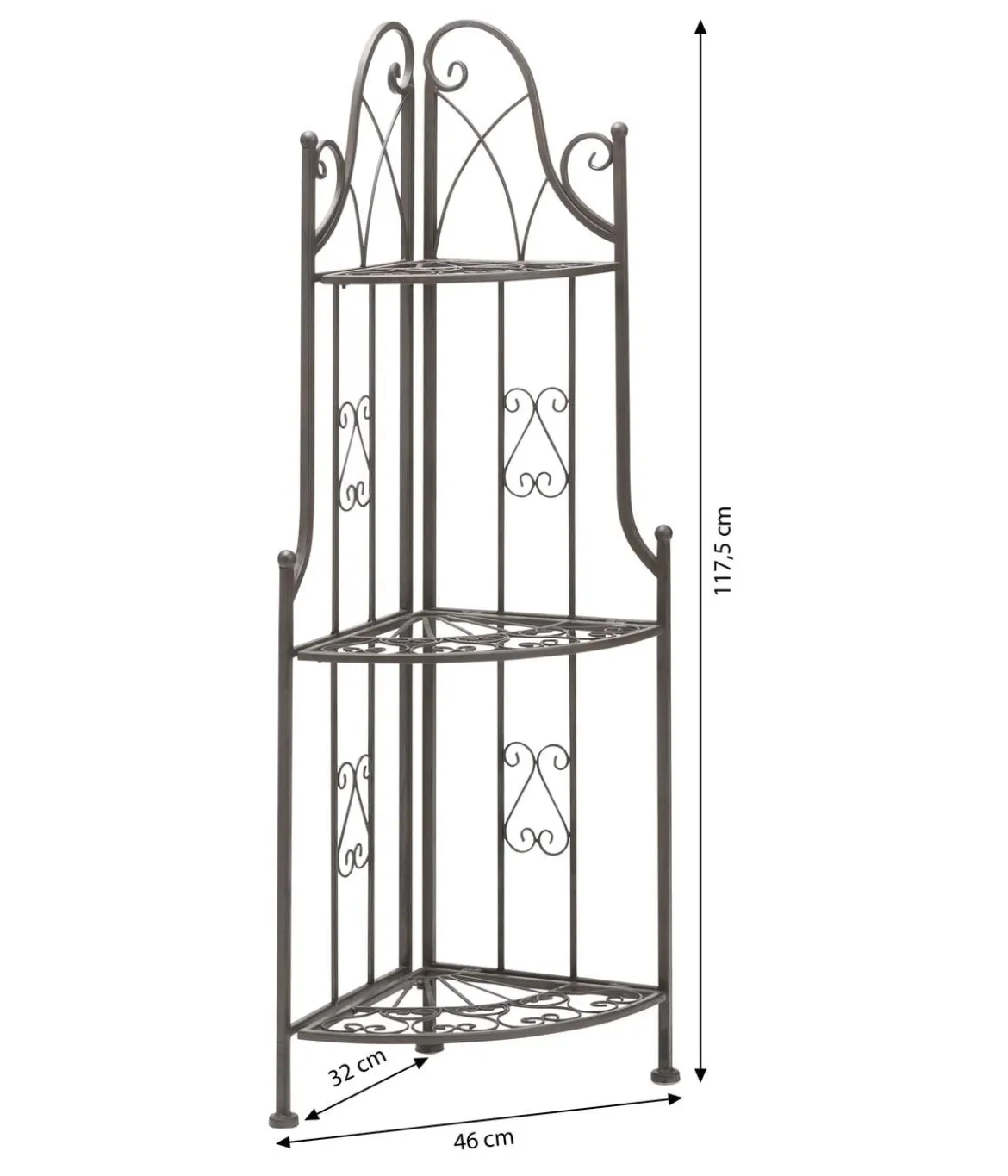 Dehner Eckregal Antik, ca. B46/H117,5/T32 cm