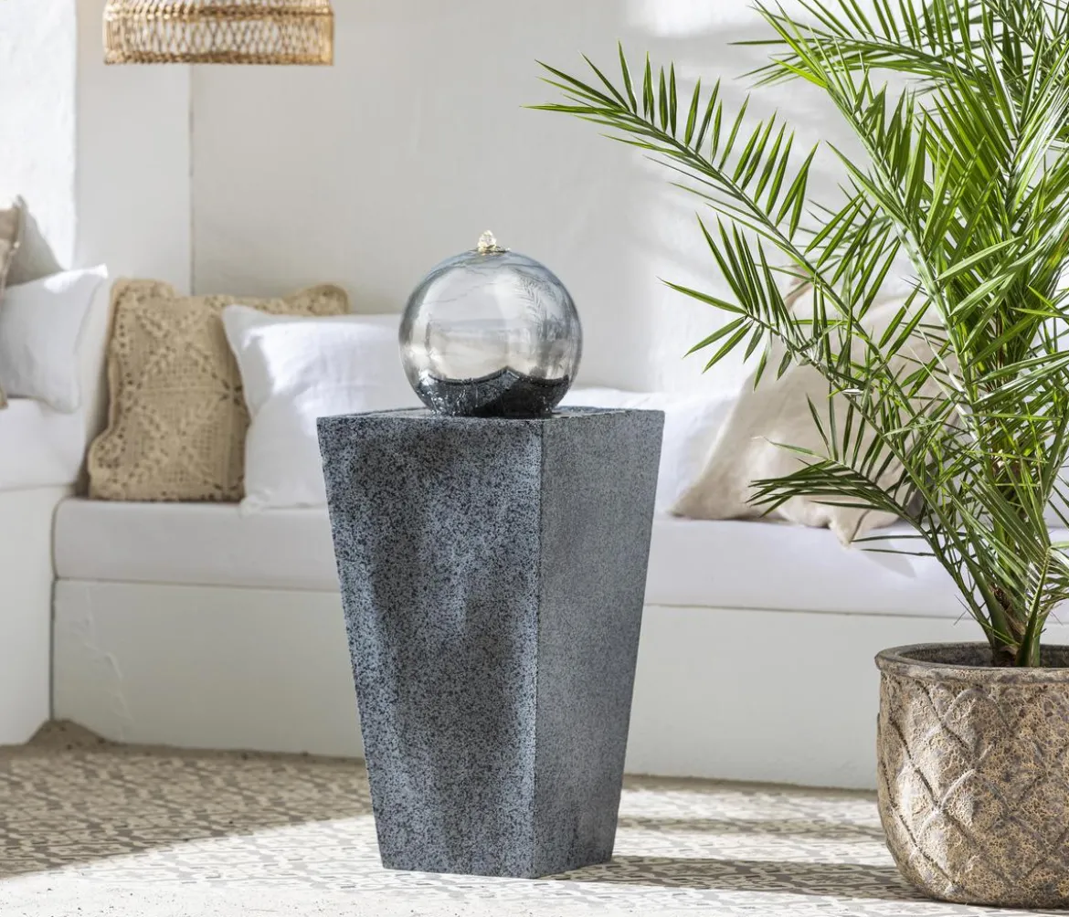 Dehner Edelstahl-Gartenbrunnen Kioto, ca. B34/H83/T34 cm