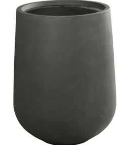 Dehner Fiberglas-Topf Curved, rund, anthrazit