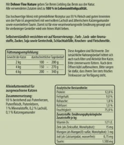 Dehner Fine Nature Nassfutter für Katzen Adult, Pute mit Lachsöl & Katzengamander
