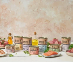 Dehner Fine Nature Nassfutter für Katzen Adult, Huhn & Fisch mit Lachsöl & Petersilie