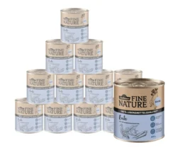Dehner Fine Nature Nassfutter für Hunde Senior, Ente mit Topinambur & Karotten