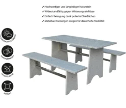 Dehner Gartenmöbel-Set aus Granit, 3-teilig