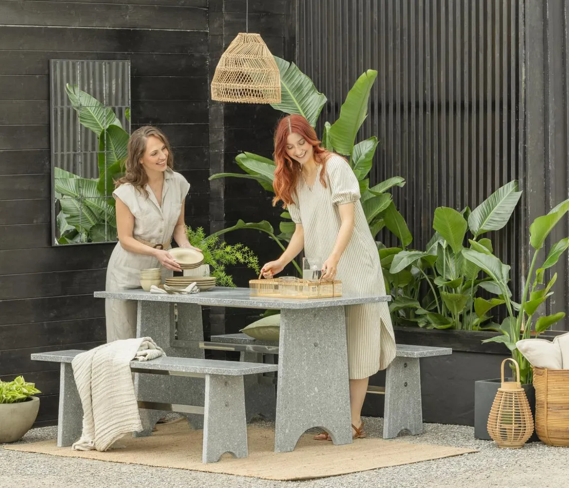 Dehner Gartenmöbel-Set aus Granit, 3-teilig