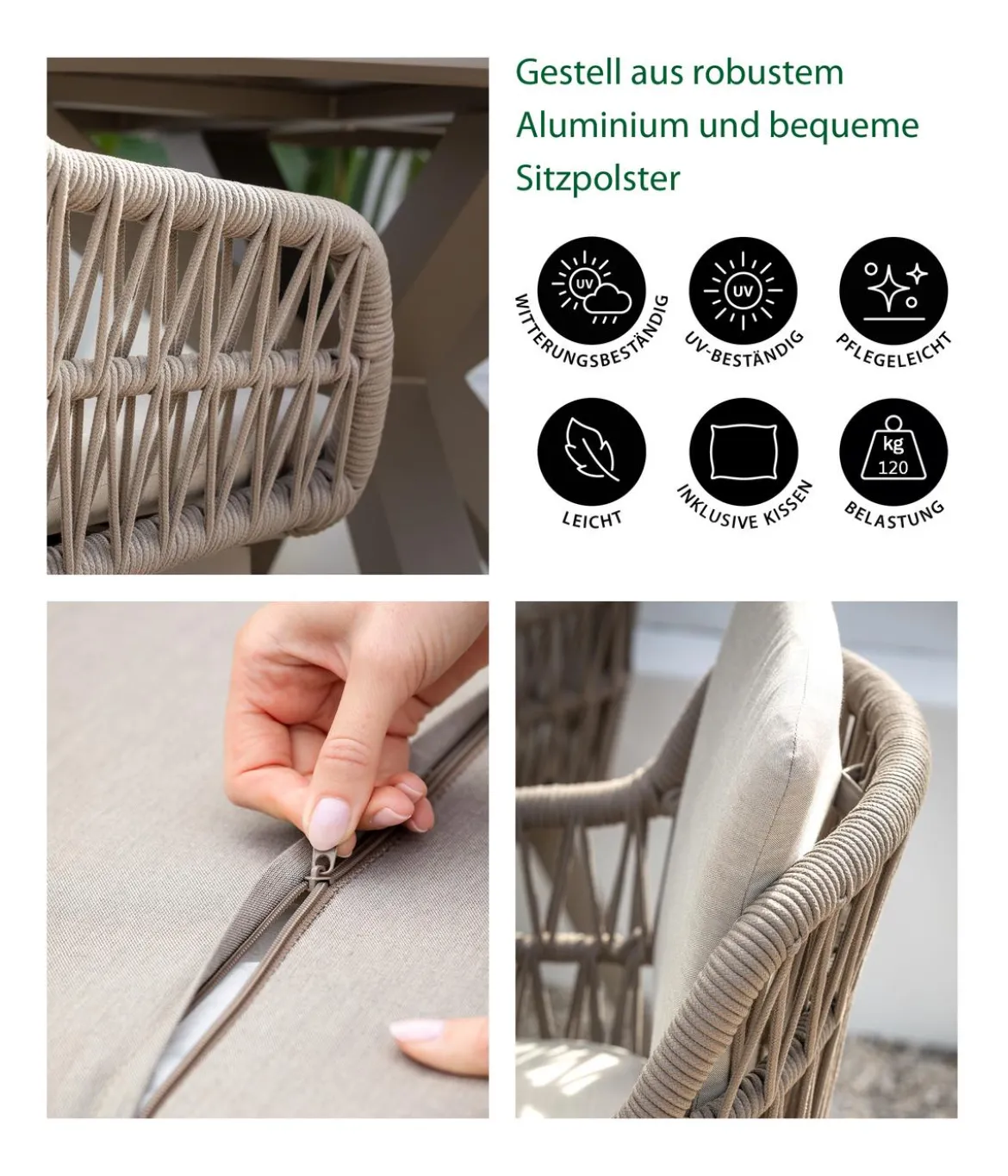 Dehner Gartenstuhl Marseille, ca. B63/H78/T61 cm