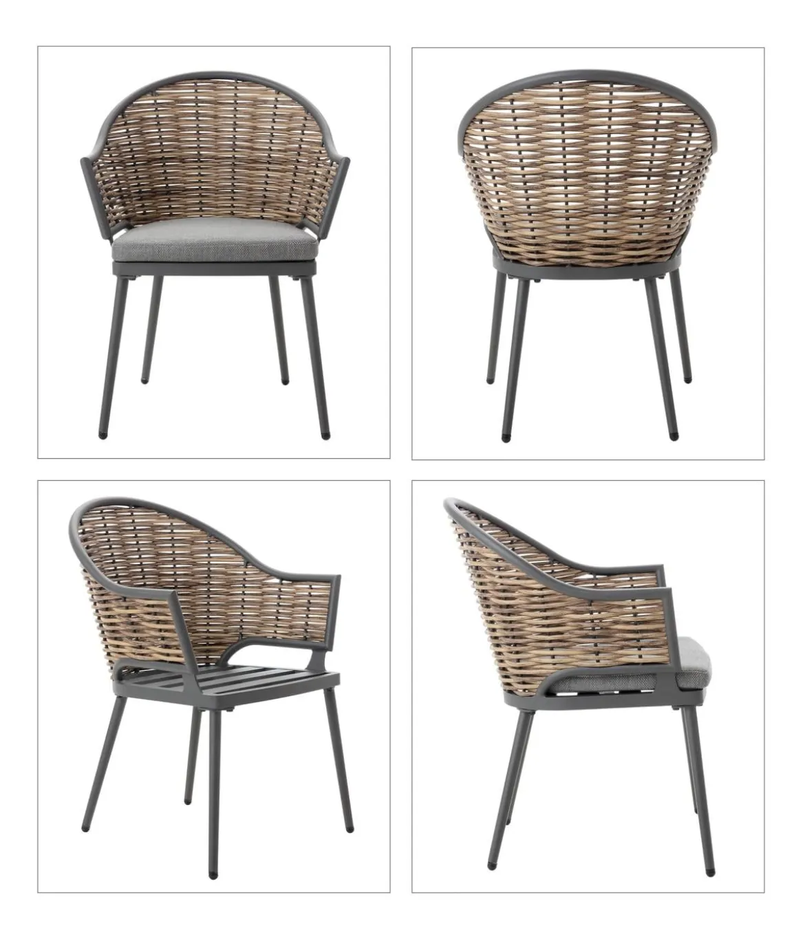 Dehner Geflechtsessel Barcelona, ca. B61,5/H82,5/T61,5 cm