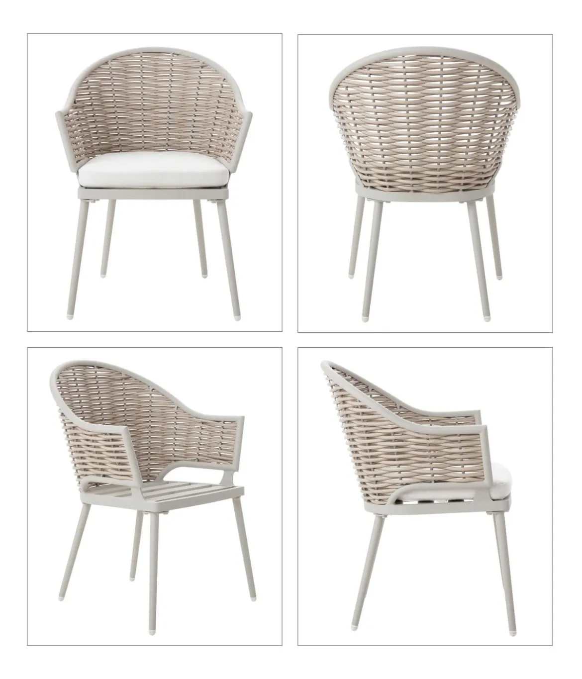 Dehner Geflechtsessel Barcelona, ca. B61,5/H82,5/T61,5 cm