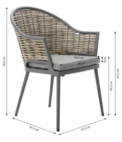 Dehner Geflechtsessel Barcelona, ca. B61,5/H82,5/T61,5 cm