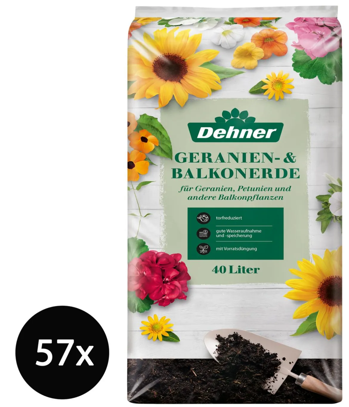 Dehner Geranien- & Balkonerde, 57 x 40 Liter