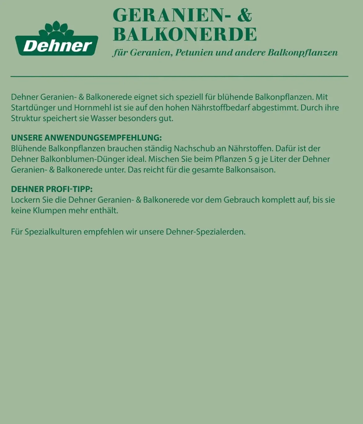 Dehner Geranien- & Balkonerde, 57 x 40 Liter