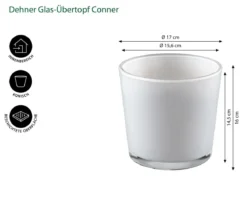 Dehner Glas-Übertopf Conner, konisch