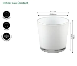Dehner Glas-Übertopf Conner, konisch