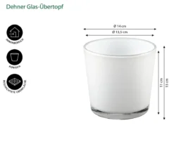 Dehner Glas-Übertopf Conner, konisch