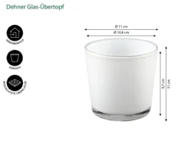 Dehner Glas-Übertopf Conner, konisch