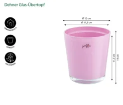 Dehner Glas-Übertopf, konisch, ca. Ø12 cm