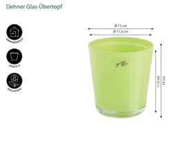 Dehner Glas-Übertopf, konisch, ca. Ø12 cm