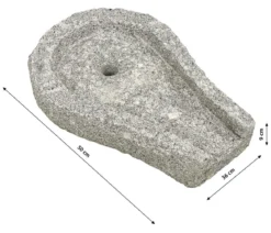 Dehner Granit-Bachlaufschale mit Loch und Anschlussstück