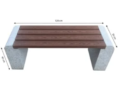 Dehner Granit-Gartenbank, ca. B120/H45/T35 cm, grau/braun